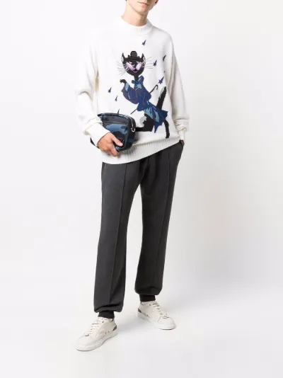 Canali Canali x 8ON8 Cat intarsia-knit jumper | Eraldo.com US
