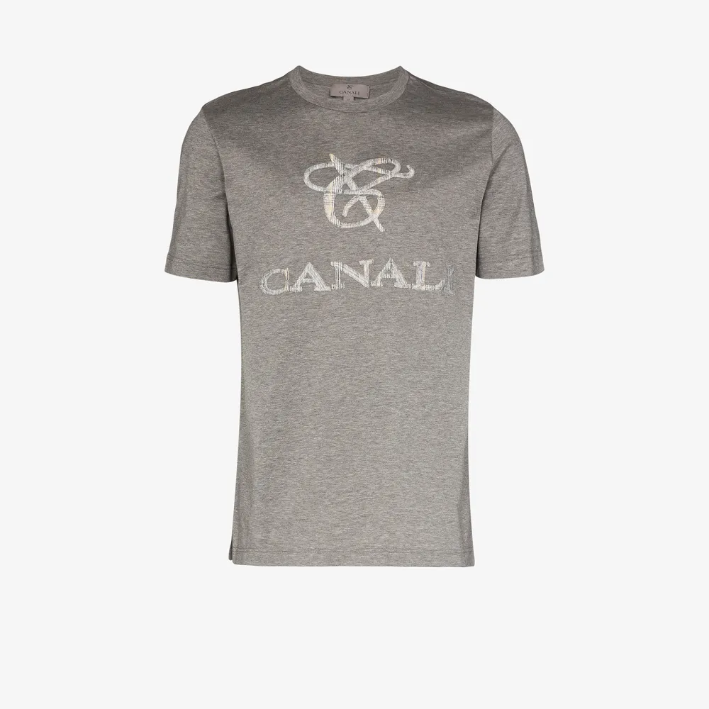 Canali logo appliqué cotton T-shirt | Browns