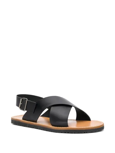 leather cross strap sandals