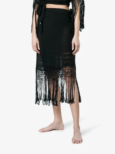 Imix fringed cotton wrap skirt展示图