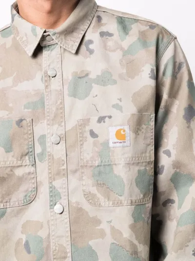 carhartt camo button up shirt