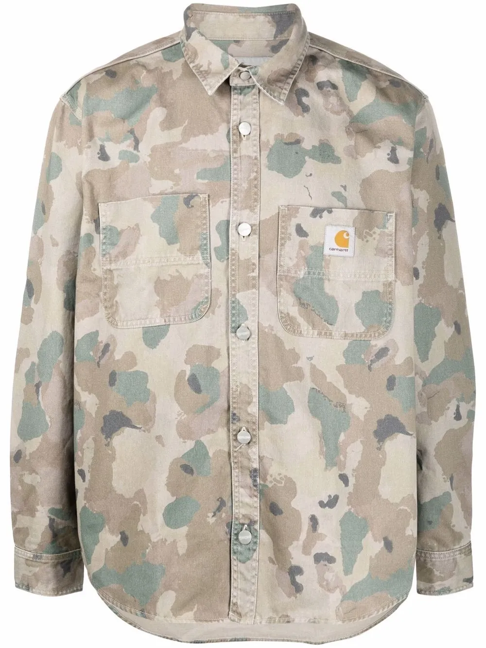 carhartt camo button up shirt