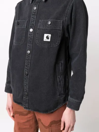 carhartt black denim shirt