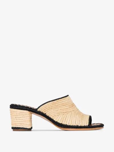 raffia mule sandals