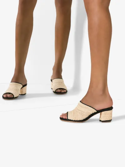 raffia mule sandals