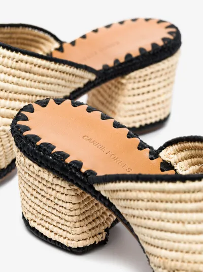 raffia mule sandals