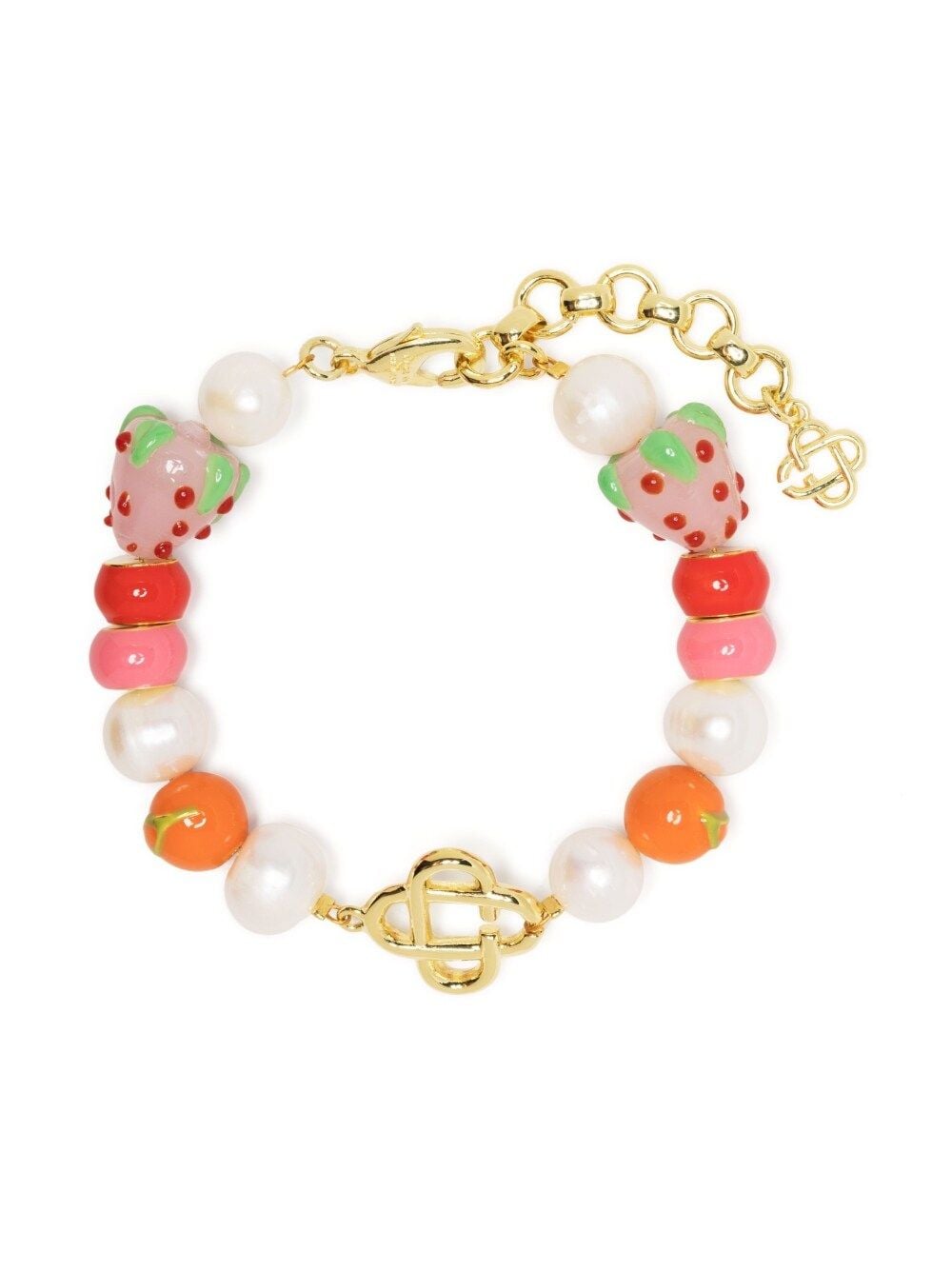 | logo-charm Casablanca bracelet pearl beaded