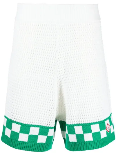 Casablanca logo-patch crochet-knit shorts | Eraldo.com US