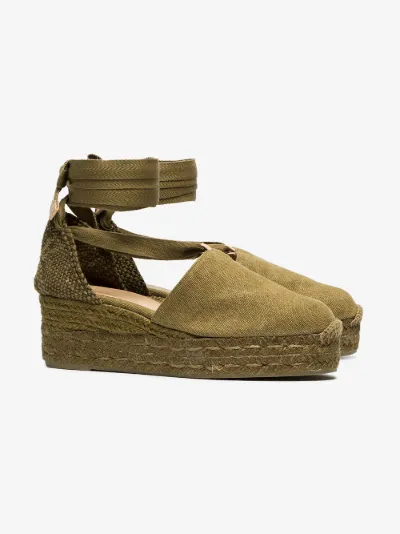 Green Campesina 30 canvas espadrille wedges展示图