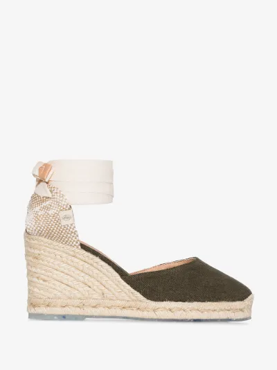 green espadrilles wedge