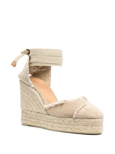 wedge-heeled espadrille with ankle ties 
