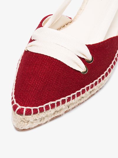 X Manolo Blahnik red flat espadrilles展示图