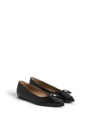 Ballerines à motif crocodile gaufré