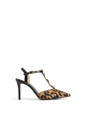 leopard print pony hair shoes