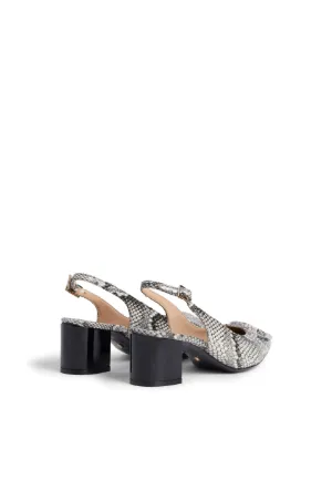 snake print slingback