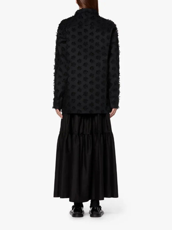 CECILIE BAHNSEN Black Bonded Cotton Blend Jacket