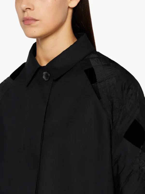 CECILIE BAHNSEN Black Bonded Cotton Blend Patchwork Jacket