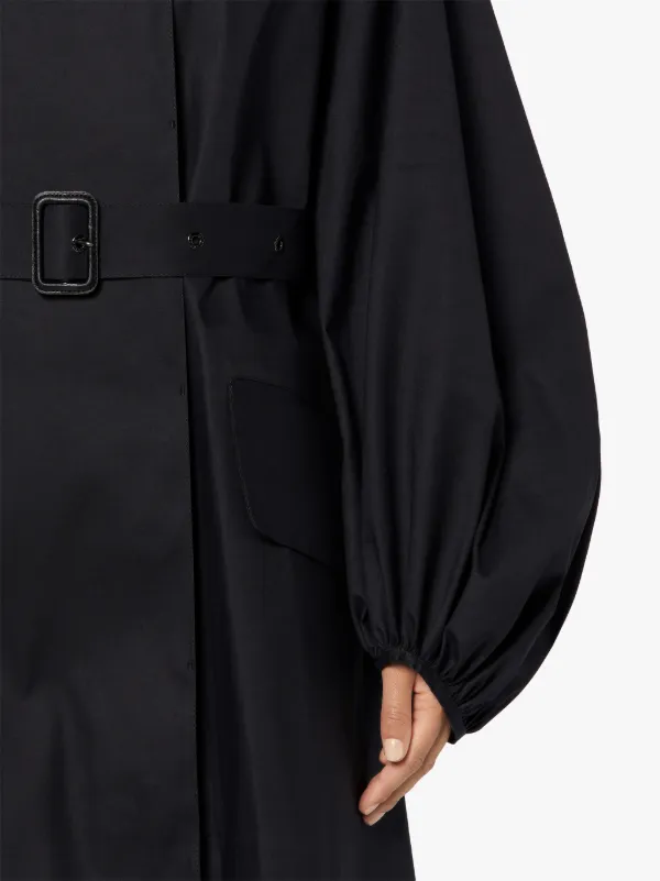 CECILIE BAHNSEN Black Bonded Cotton Coat