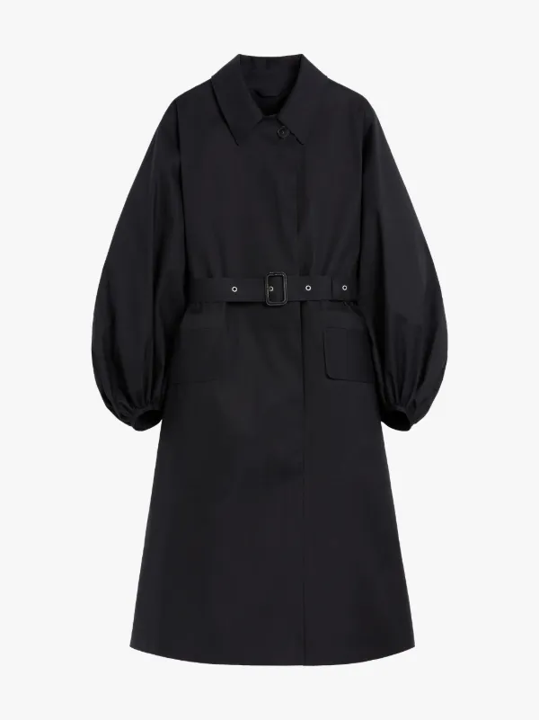 CECILIE BAHNSEN Black Bonded Cotton Coat