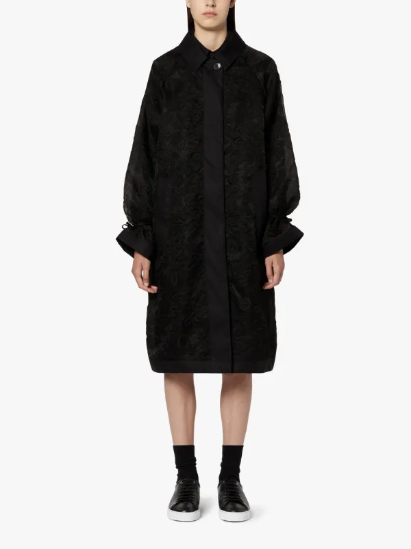 CECILIE BAHNSEN Black Silk Blend Oversized Coat