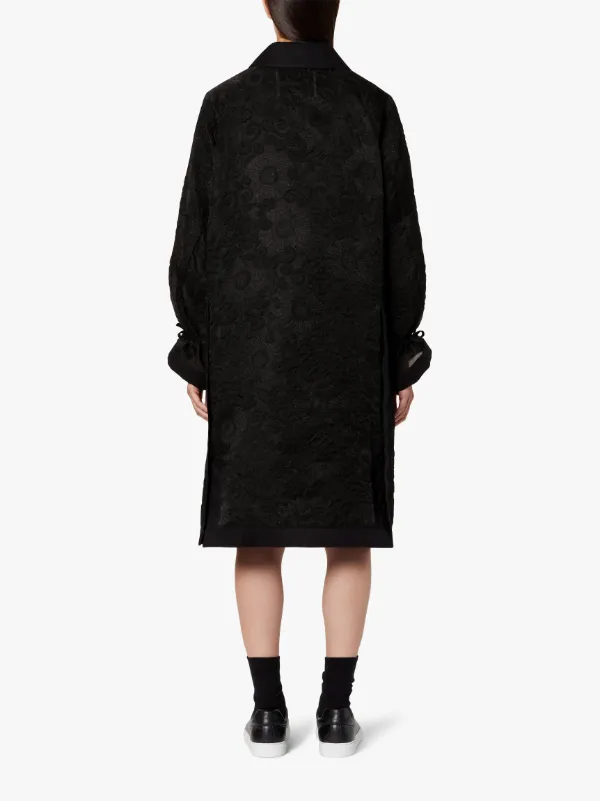 CECILIE BAHNSEN Black Silk Blend Oversized Coat