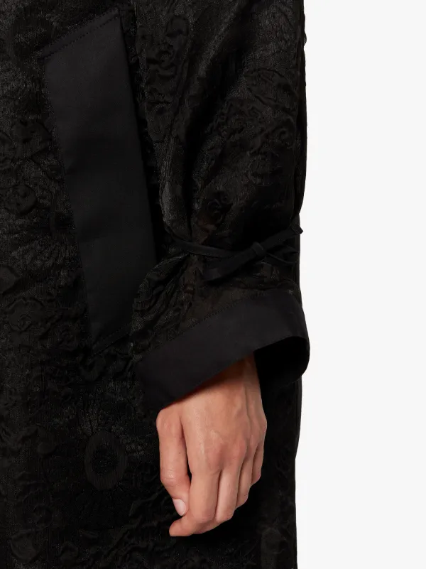 CECILIE BAHNSEN Black Silk Blend Oversized Coat