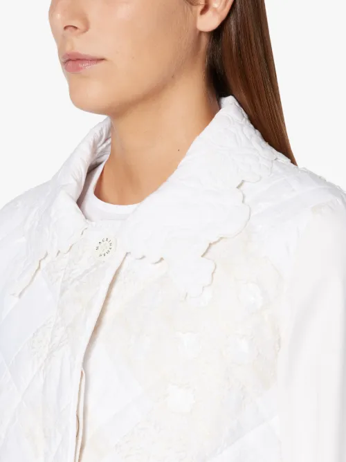 CECILIE BAHNSEN Ecru Cotton Blend Patchwork Coat