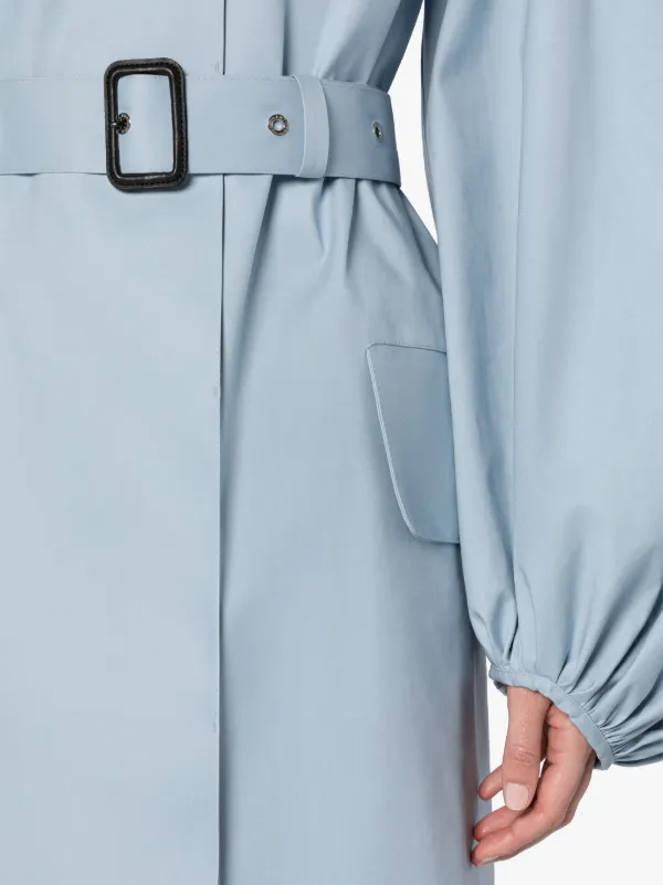 CECILIE BAHNSEN Sky Blue Bonded Cotton Coat