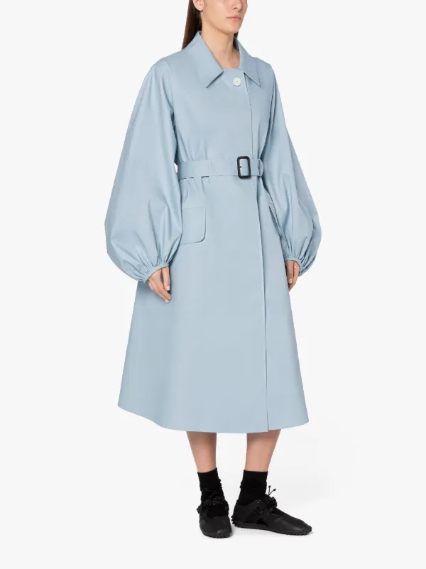 CECILIE BAHNSEN Sky Blue Bonded Cotton Coat