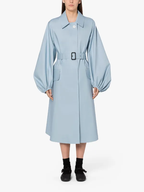 CECILIE BAHNSEN Sky Blue Bonded Cotton Coat