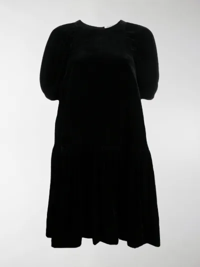 black velvet shift dress