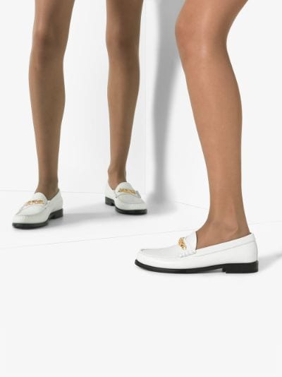 celine black and white loafers