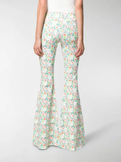 floral flared trousers