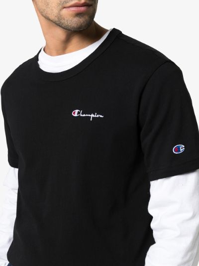 champion logo print t shirt