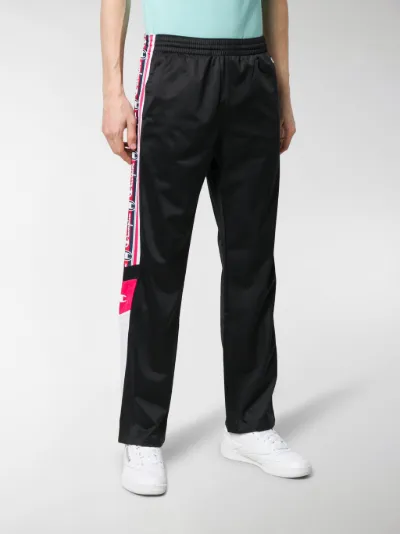 Champion logo side stripe joggers black 