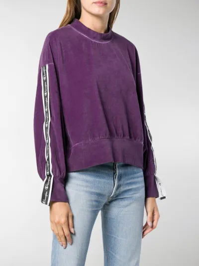 purple velvet sweater