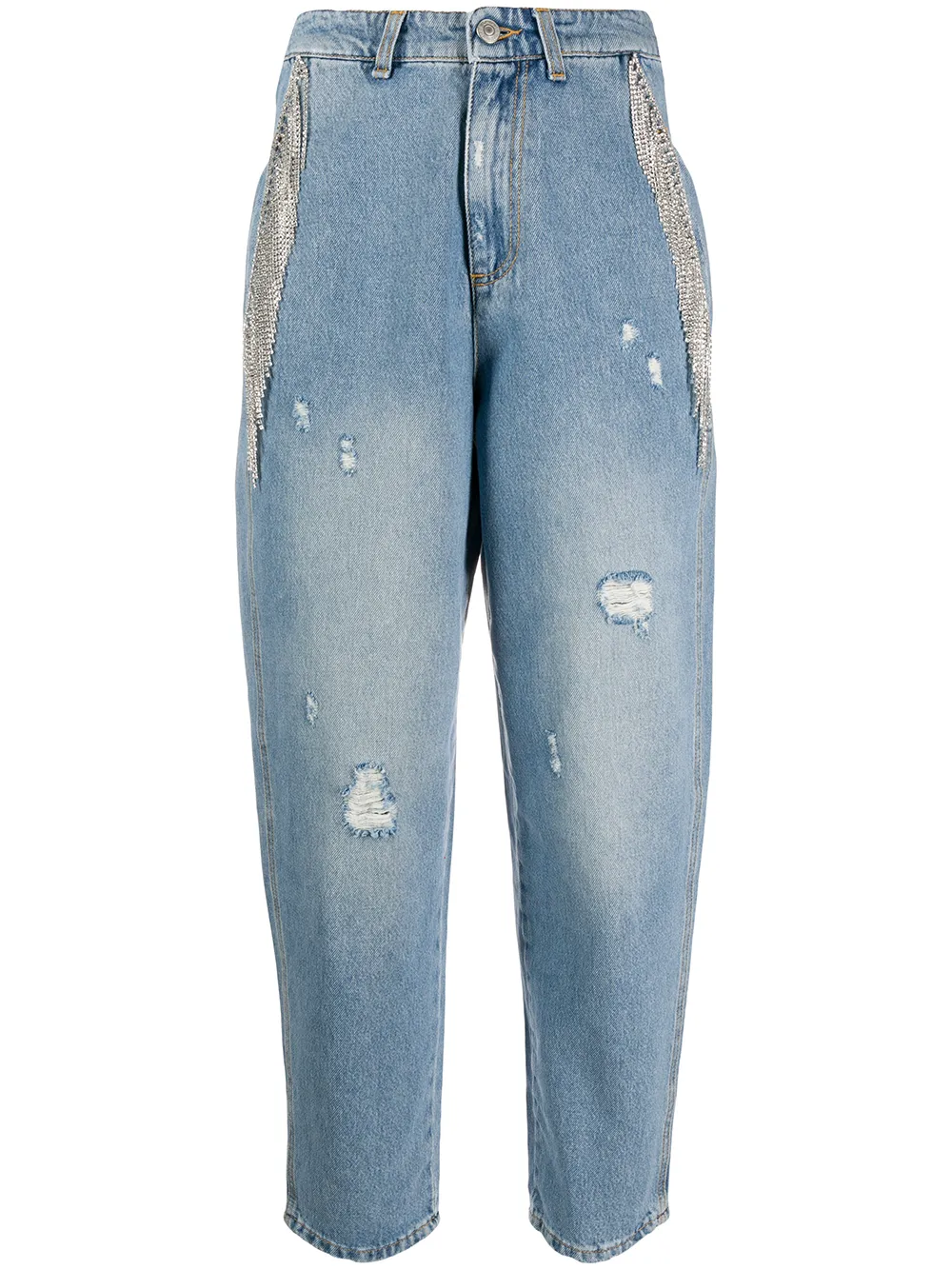 crystal-embellished loose-fit jeans | Chiara Ferragni | Eraldo.com