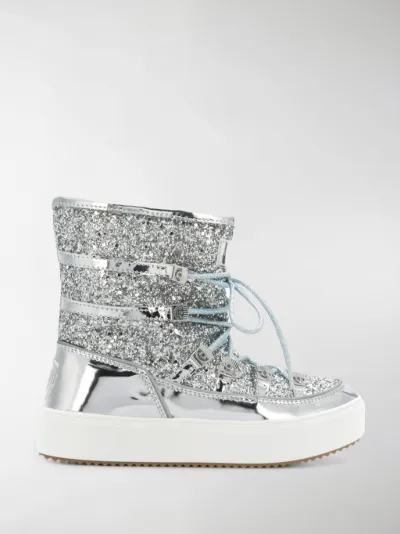 Chiara Ferragni Stivali da neve glitterati effetto metallizzato | MODES
