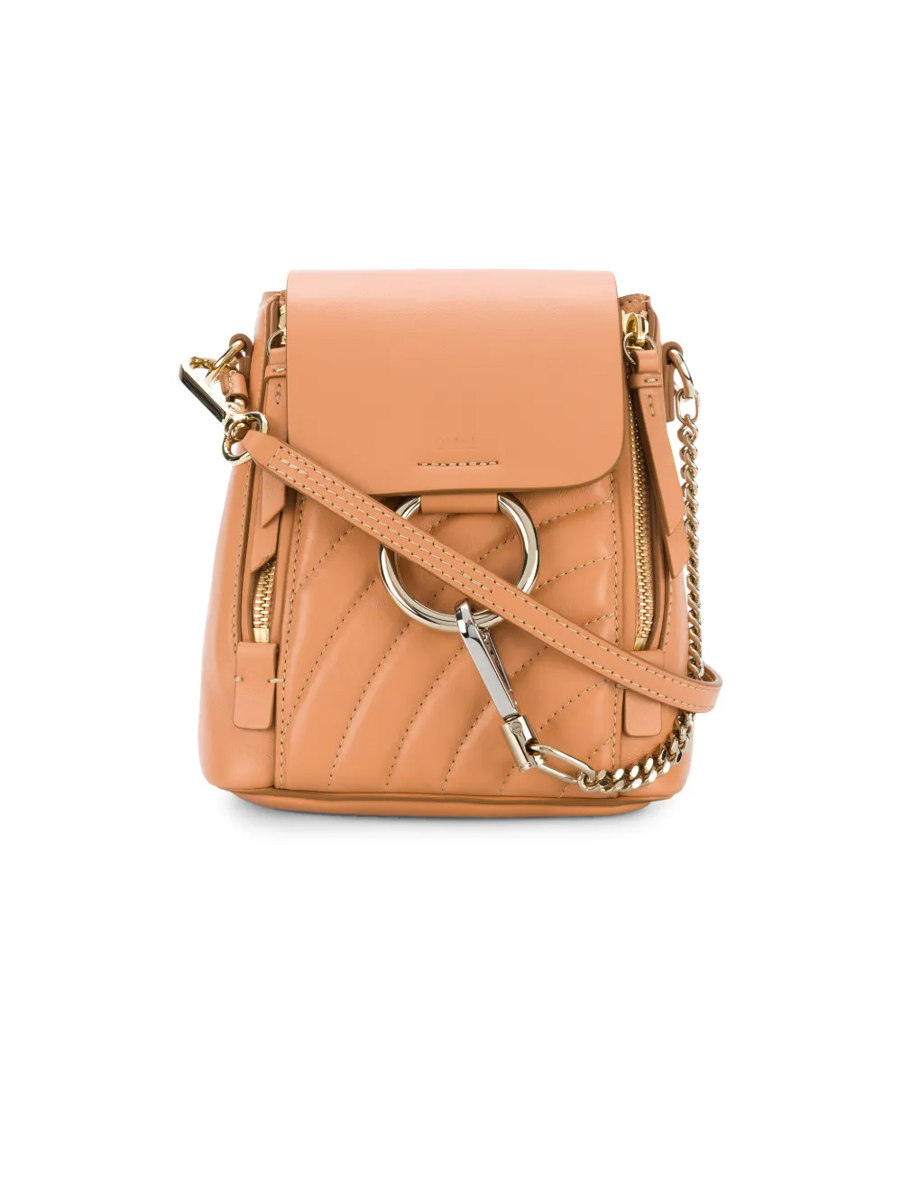 blush pink leather backpack
