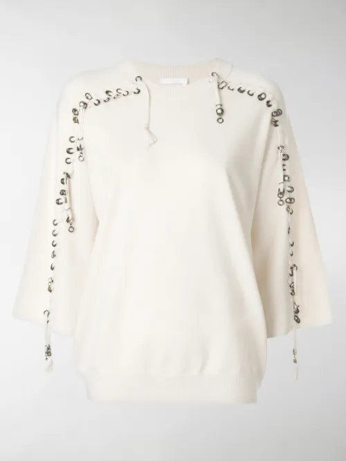 Chloé - Felpa con occhielli decorativi