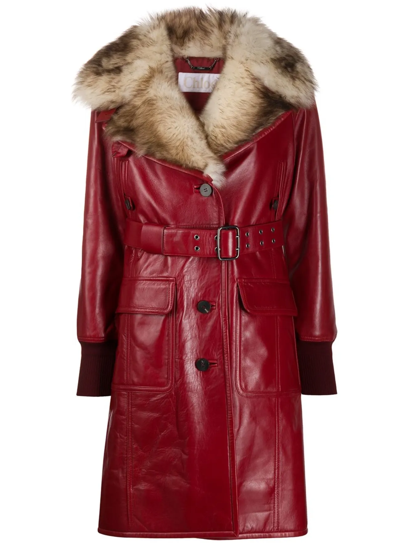 leather fur lined coat