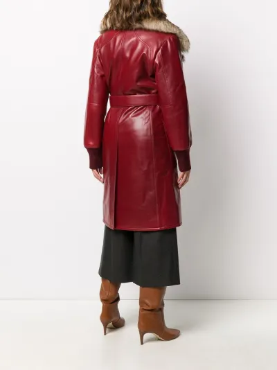 fur lined leather coat