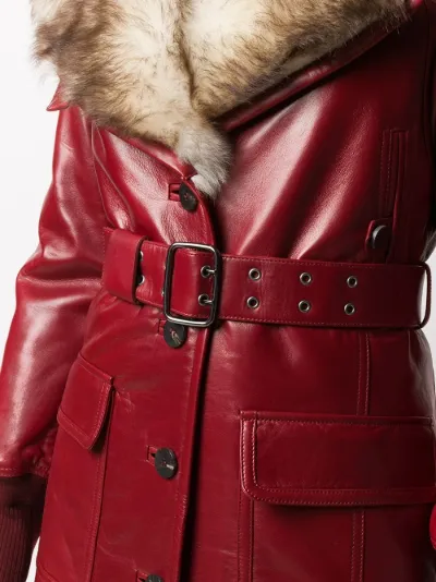 red fur lined coat