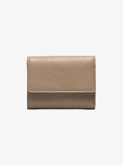 Chloe Grey Aby Lock Small Leather Wallet Browns