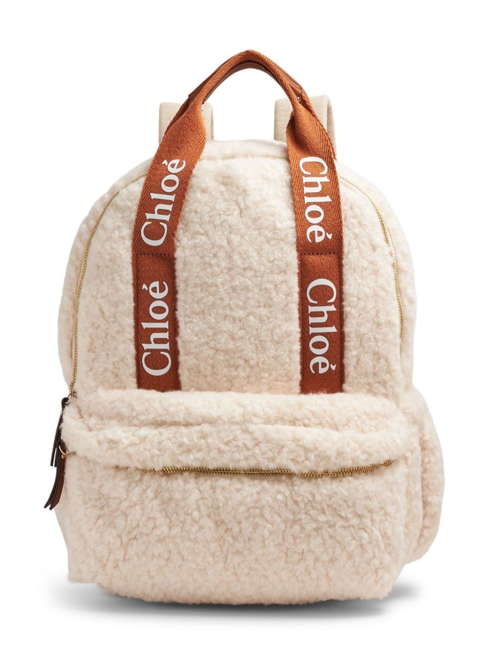 Chloé Kids faux-shearling logo-print backpack | Eraldo.com FR