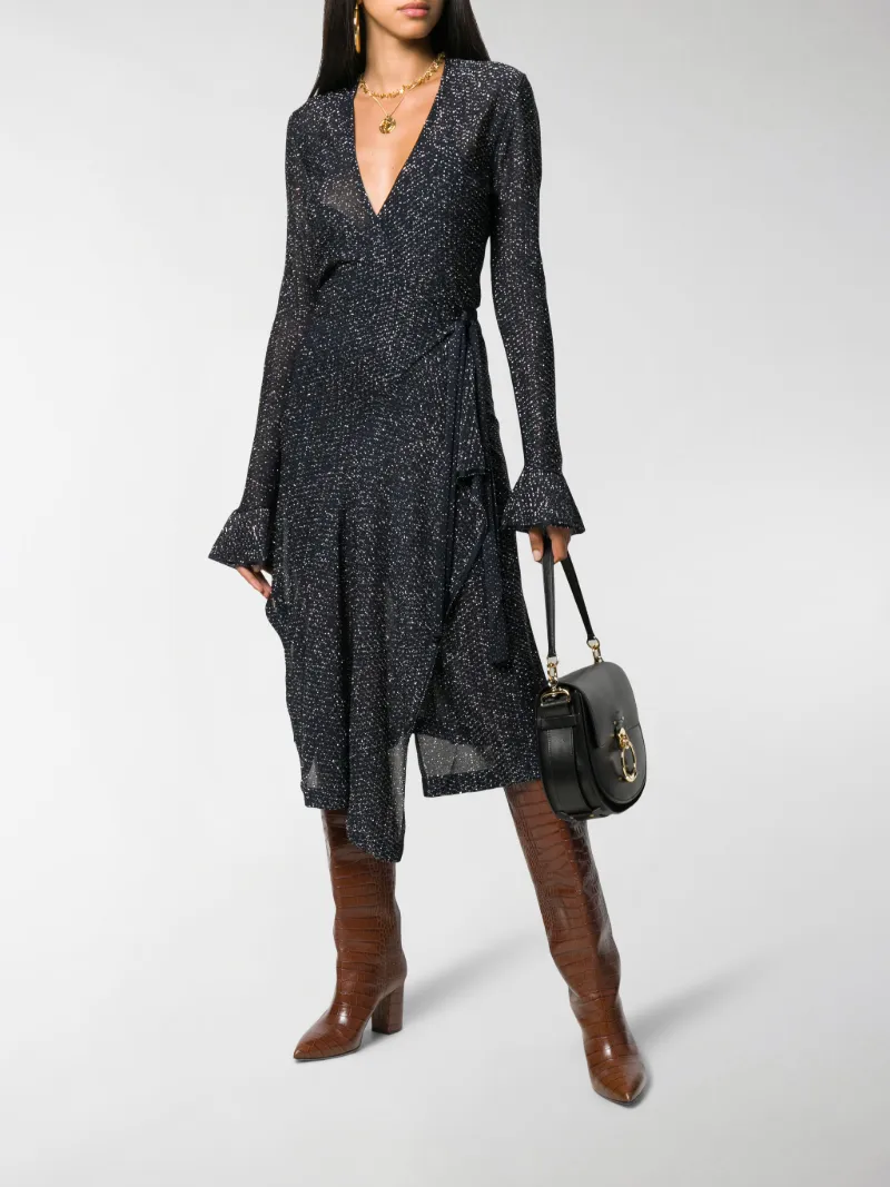 lurex wrap dress