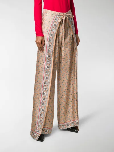 Chloé Pantaloni a portafoglio con stampa paisley toni neutri | MODES
