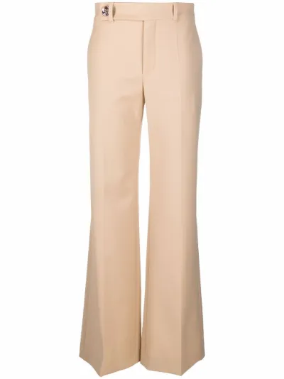 Saldi Chloé Pantaloni svasati a vita alta toni neutri | MODES