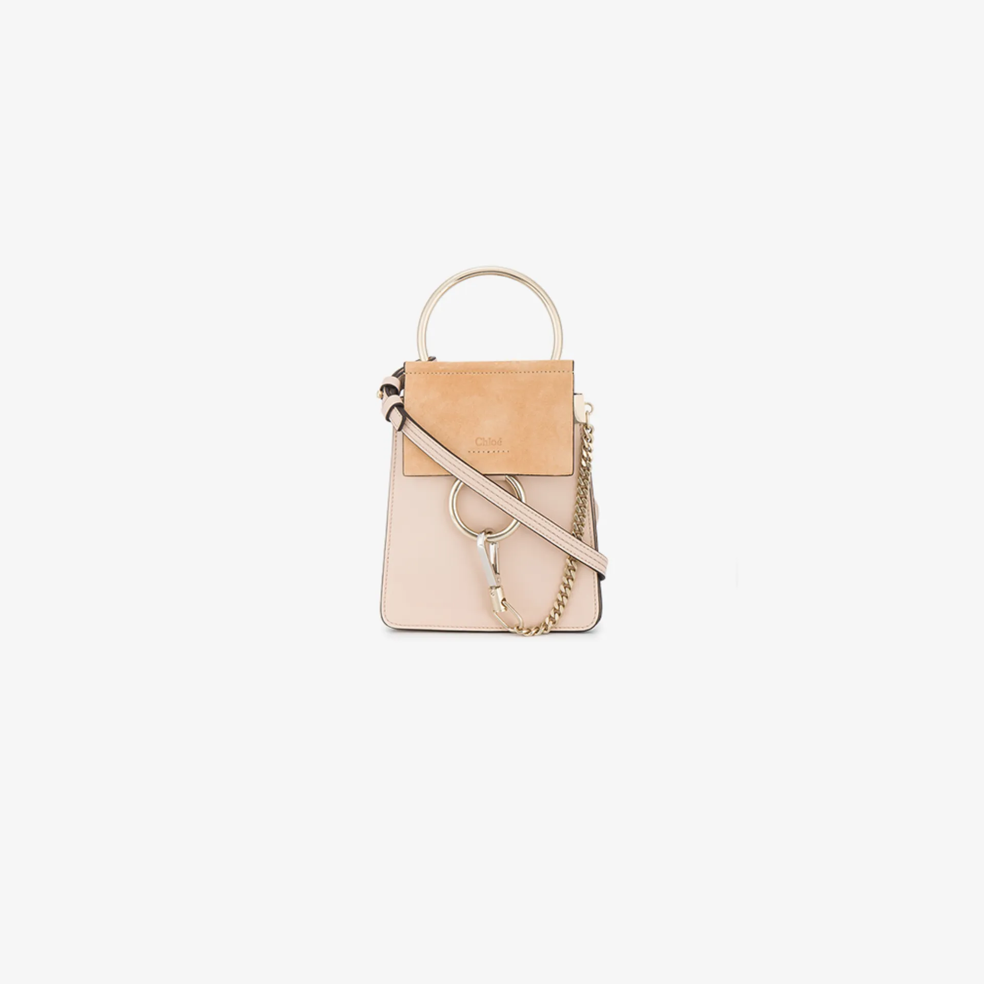 faye small suede & leather bracelet bag