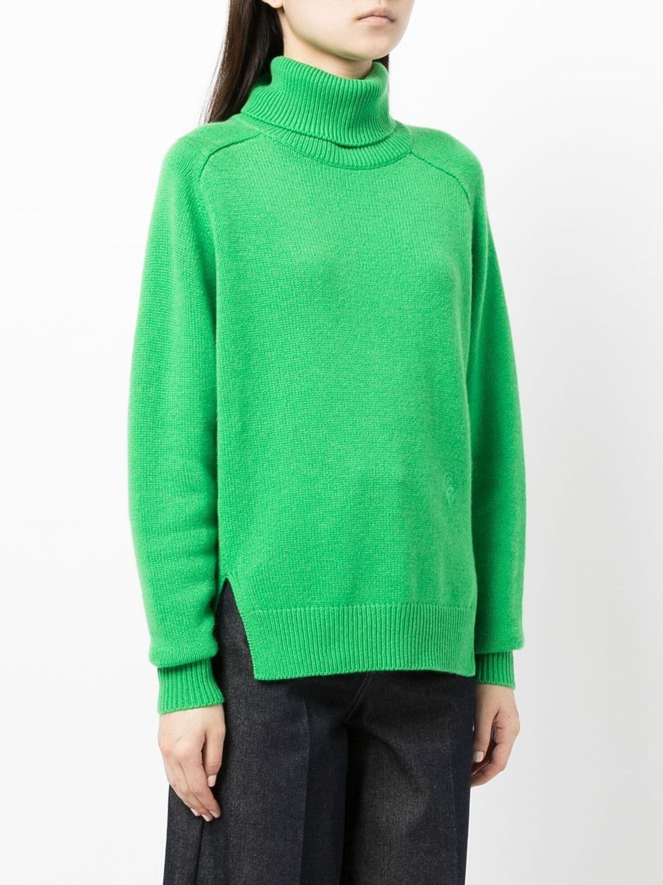 emerald green roll neck jumper